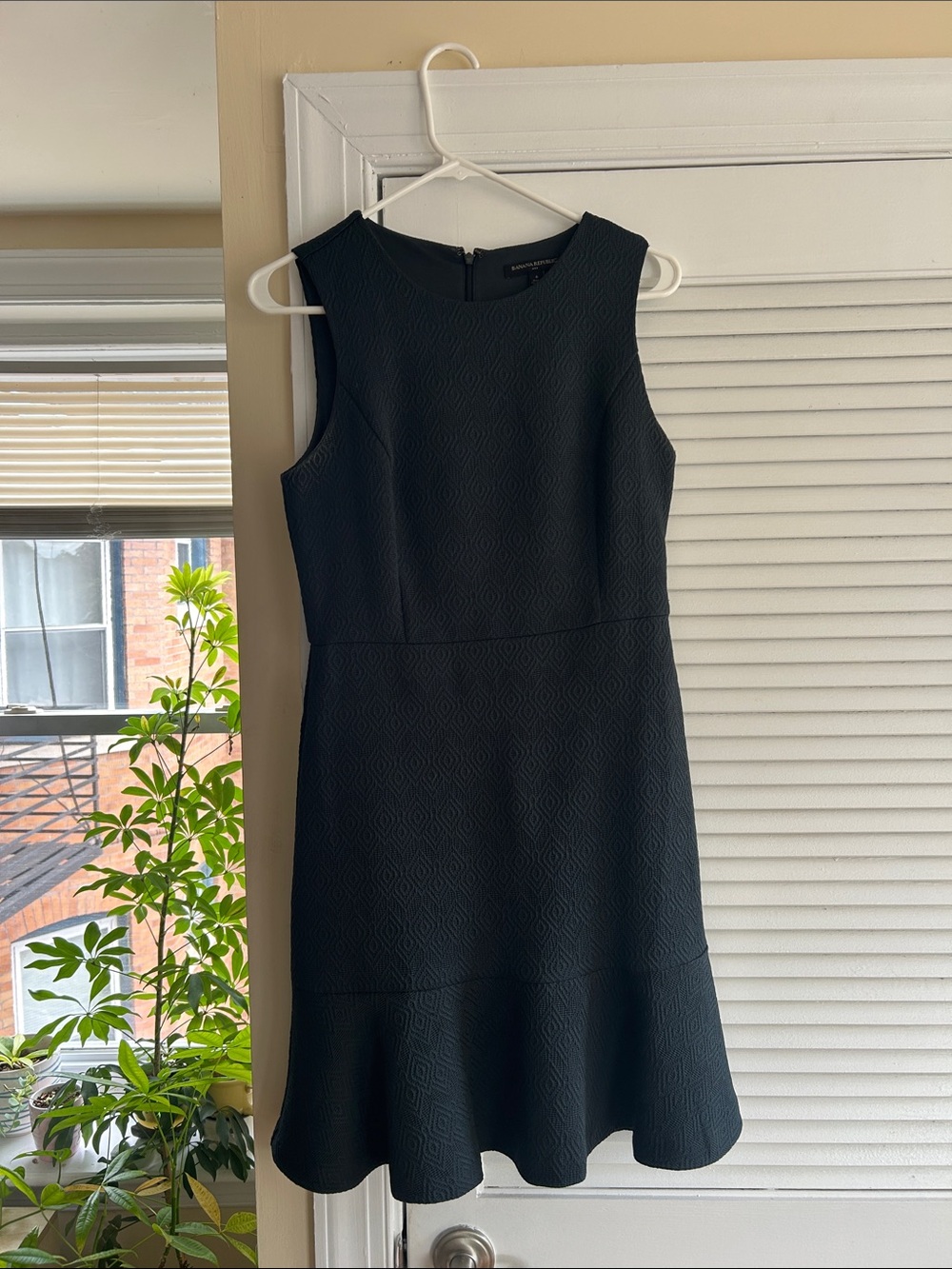 Banana Republic Black Textured Sleeveless Mini Dress